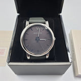 Emporio Armani Classic Quartz Grey Dial Grey Leather Strap Watch For Men - AR1730