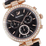 Swarovski Era Journey Chronograph Black Dial Black Leather Strap Watch for Women - 5295320