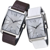 Calvin Klein Window Silver Dial Brown Leather Strap Watch for Men - K2M21126