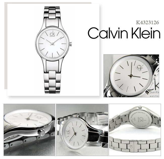 Calvin Klein Simplicity White Dial Silver Steel Strap Watch for Women - K4323126