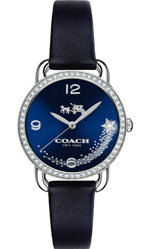 Coach Delancey Navy Blue Dial Blue Leather Strap Watch for Women - 14502668