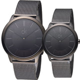 Calvin Klein Minimal Black Dial Black Mesh Bracelet Watch for Men - K3M214B1