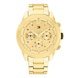 Tommy Hilfiger Lars Chronograph Gold Dial Gold Steel Strap Watch For Men - 1792060