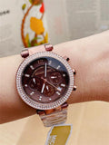 Michael Kors Parker Analog Quartz Brown Dial Brown Steel Strap Watch For Women - MK6378