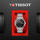 Tissot Automatics III Black Dial Silver Steel Strap Watch For Men - T065.430.11.051.00