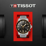 Tissot Supersport Chrono Black Dial Silver Steel Strap Watch For Men - T125.617.21.051.00