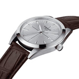 Tissot Gentleman Silver Dial Brown Leather Strap Watch For Men - T127.410.16.031.00