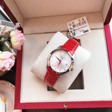 Tissot Couturier Lady Silver Dial Red Leather Strap Watch for Women - T035.210.16.031.01