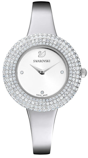 Swarovski Crystal Rose Silver Dial Silver Steel Strap Watch for Women - 5483853