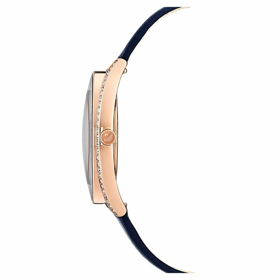 Swarovski Crystalline Aura Blue Dial Blue Leather Strap Watch for Women - 5519447