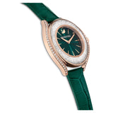 Swarovski Crystalline Aura Green Dial Green Leather Strap Watch for Women - 5644078