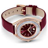 Swarovski Crystalline Aura Red Dial Red Leather Strap Watch for Women - 5558637