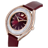 Swarovski Crystalline Aura Red Dial Red Leather Strap Watch for Women - 5558637