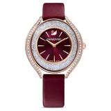 Swarovski Crystalline Aura Red Dial Red Leather Strap Watch for Women - 5558637