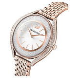 Swarovski Crystalline Aura Silver Dial Rose Gold Steel Strap Watch for Women - 5519459