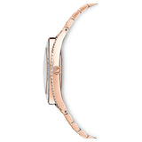 Swarovski Crystalline Aura Silver Dial Rose Gold Steel Strap Watch for Women - 5519459