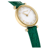 Swarovski Crystalline Wonder Silver Dial Green Leather Strap Watch for Women - 5656893