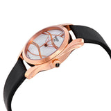 Tissot T Wave Diamond Mother of Pearl Dial Black Leather Strap Watch For Women - T112.210.36.111.00