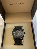 Burberry Sport Chronograph Black Dial Black Steel Strap Watch for Men - BU7703