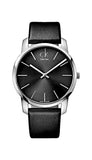 Calvin Klein City Black Dial Black Leather Strap Watch for Men - K2G21107