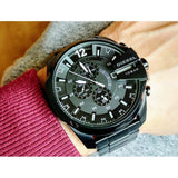 Diesel Mega Chief Chronograph Black Steel Strap Watch For Men - DZ4283