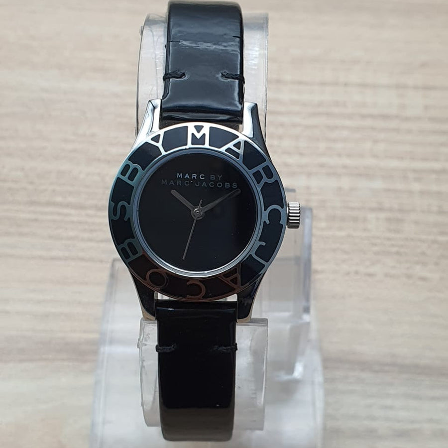 Marc Jacobs Blade Black Dial Black Leather Strap Watch for Women - MBM1082