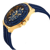 Guess Force Blue & Rose Gold Dial Blue Silicone Strap Watch For Men - W0674G2