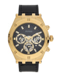 Guess Continental Black Dial Black Rubber Strap Watch for Men - GW0262G2