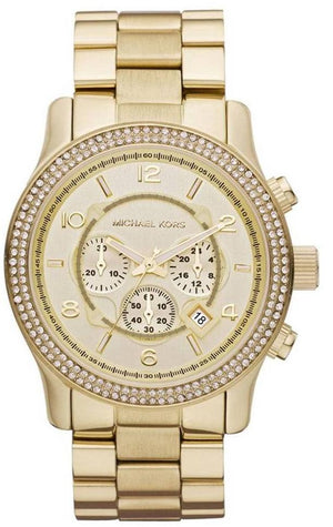 Michael Kors Runway Gold Dial Gold Steel Strap Watch for Women - MK5575