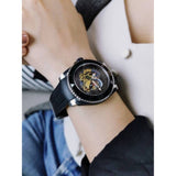 Gucci Dive Tiger Black Dial Black Rubber Strap Watch For Men - YA136318