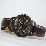 Fossil Grant Chronograph Brown Dial Brown Leather Strap Watch for Men - FS5088