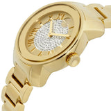 Movado Bold Pave Gold Dial Gold Steel Strap Watch For Women - 3600255