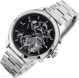 Tommy Hilfiger Henry Chronograph Black Dial Silver Steel Strap Watch For Men - 1710477