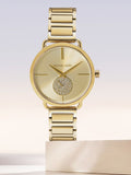 Michael Kors Portia Gold Dial Gold Steel Strap Watch for Women - MK3639