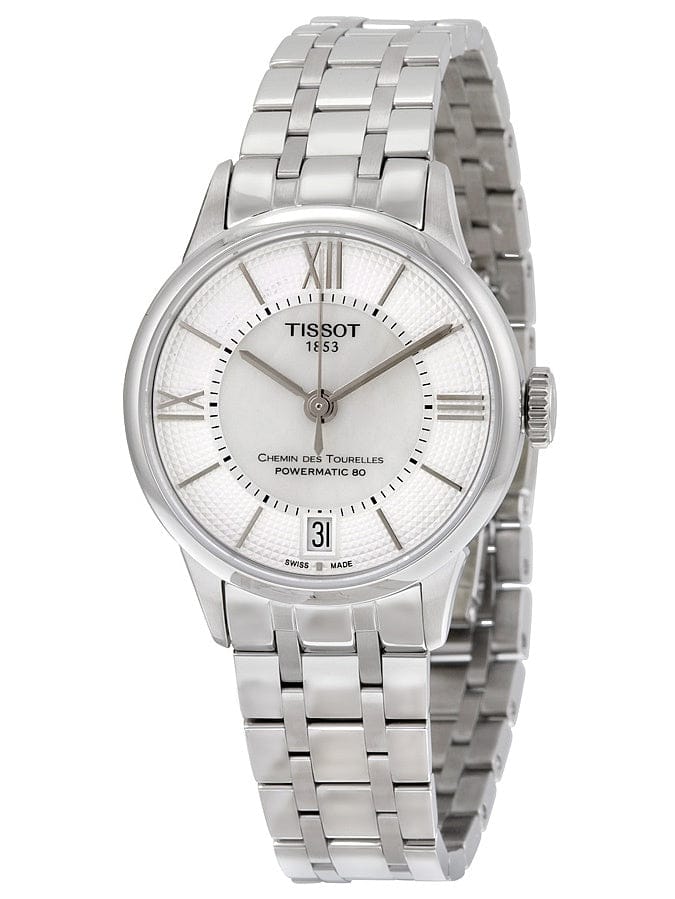 Tissot Chemin Des Tourelles Powermatic 80 Lady Silver Dial Silver Steel Strap Watch For Women - T099.207.11.118.00
