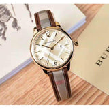 Burberry The Classic Gold Dial Brown Leather Strap Watch for Women - BU10114