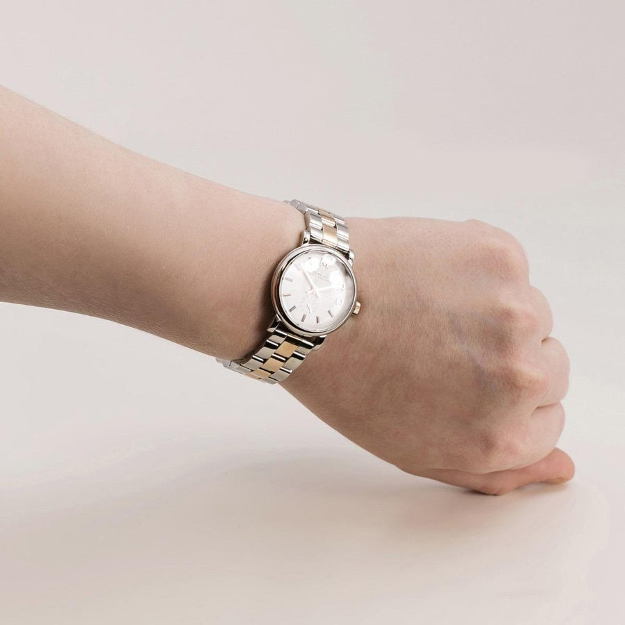 Marc Jacobs Baker White Dial Two Tone Steel Strap Watch for Women - MBM3331