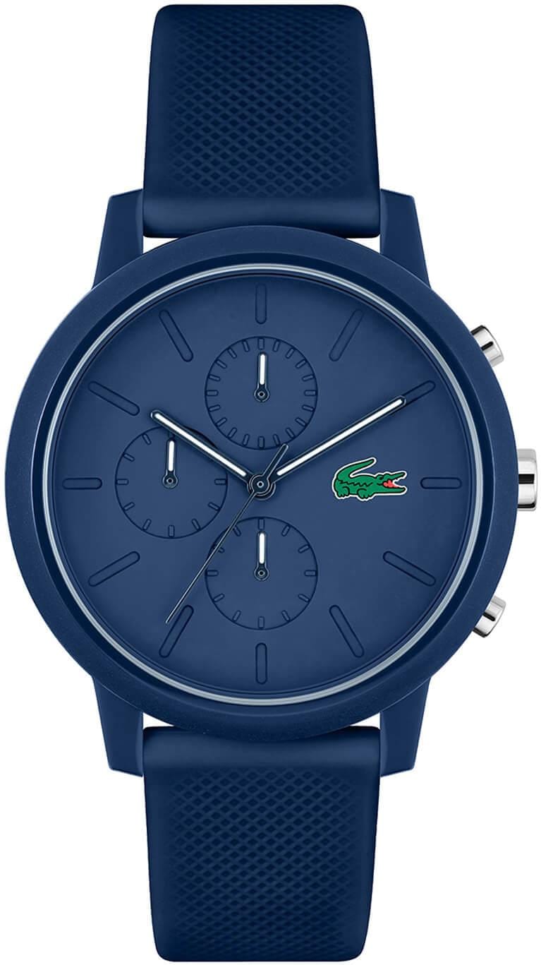 Lacoste 12.12 Chronograph Blue Dial Blue Silicone Strap Watch for Men - 2011244