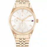 Tommy Hilfiger Monica Quartz White Dial Gold Steel Strap Watch For Women - 1782593