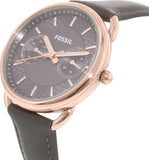 Fossil Tailor Grey Dial Grey Leather Strap Watch for Women - ES3913