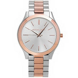 Michael Kors Slim Runway White Dial Two Tone Watch for Women - MK3204B