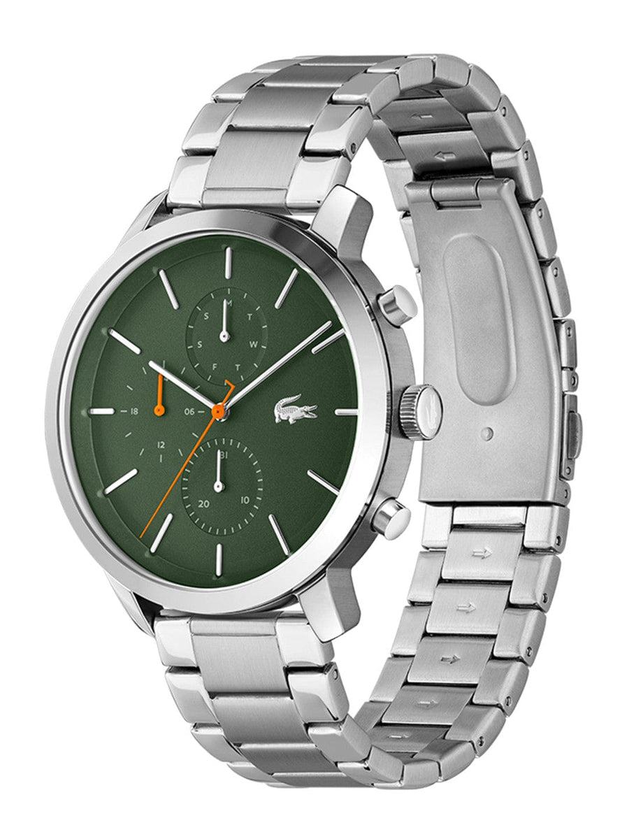 Lacoste Replay Green Dial Silver Steel Strap Watch for Men - 2011178