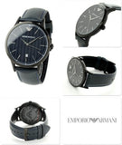 Emporio Armani Renato Blue Dial Blue Leather Strap Watch For Men - AR2479