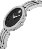 Movado Esperanza 28mm Black Dial Silver Steel Strap Watch For Women - 0607051