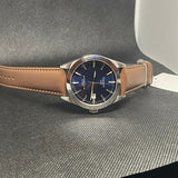 Tissot Gentlemen Powermatic 80 Silicium Blue Dial Brown Leather Strap Watch For Men - T127.407.16.041.00