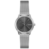 Calvin Klein Minimal Black Dial Silver Mesh Bracelet Watch for Women - K3M22123