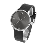 Calvin Klein Accent Black Dial Black Leather Strap Watch for Men - K2Y2X1C3