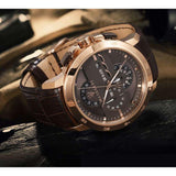 Maserati Ingegno Chronograph Brown Dial Brown Leather Strap Watch For Men - R8871619001