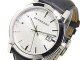 Burberry The City White Dial Black Leather Strap Watch for Men - BU9008