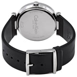 Calvin Klein Sight Silver Dial Black Leather Strap Watch for Men - K1S21120